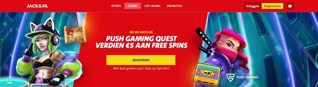 Jacks.nl Push Gaming Quest inlog