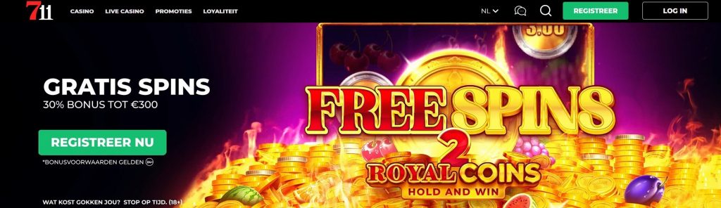 711 Casino Gratis Spins Royal Coins 2 inlog