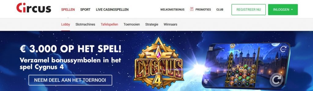 Circus Casino Cygnus 4 inlog