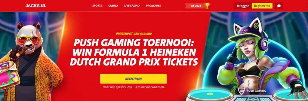 Jacks.nl Push Gaming Toernooi F1 inlog