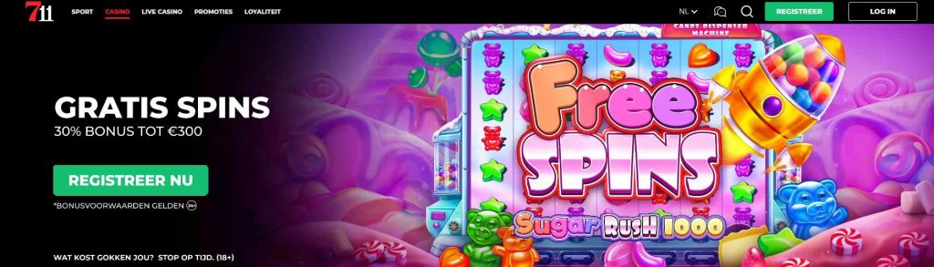 711 Casino Gratis Spins Sugar Rush 1000 inlog